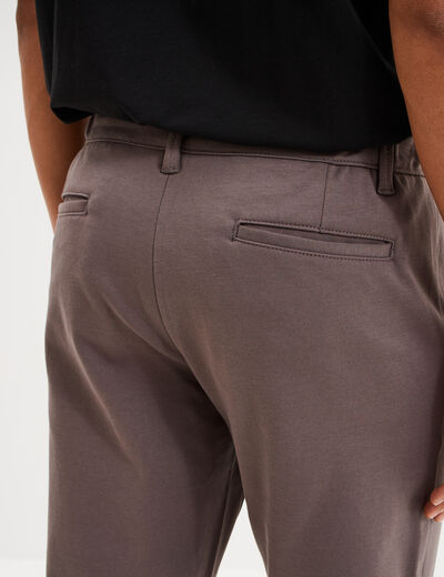 Pantalon chino regular taille &eacute;lastiqu&eacute;e gris fonc&eacute; homme