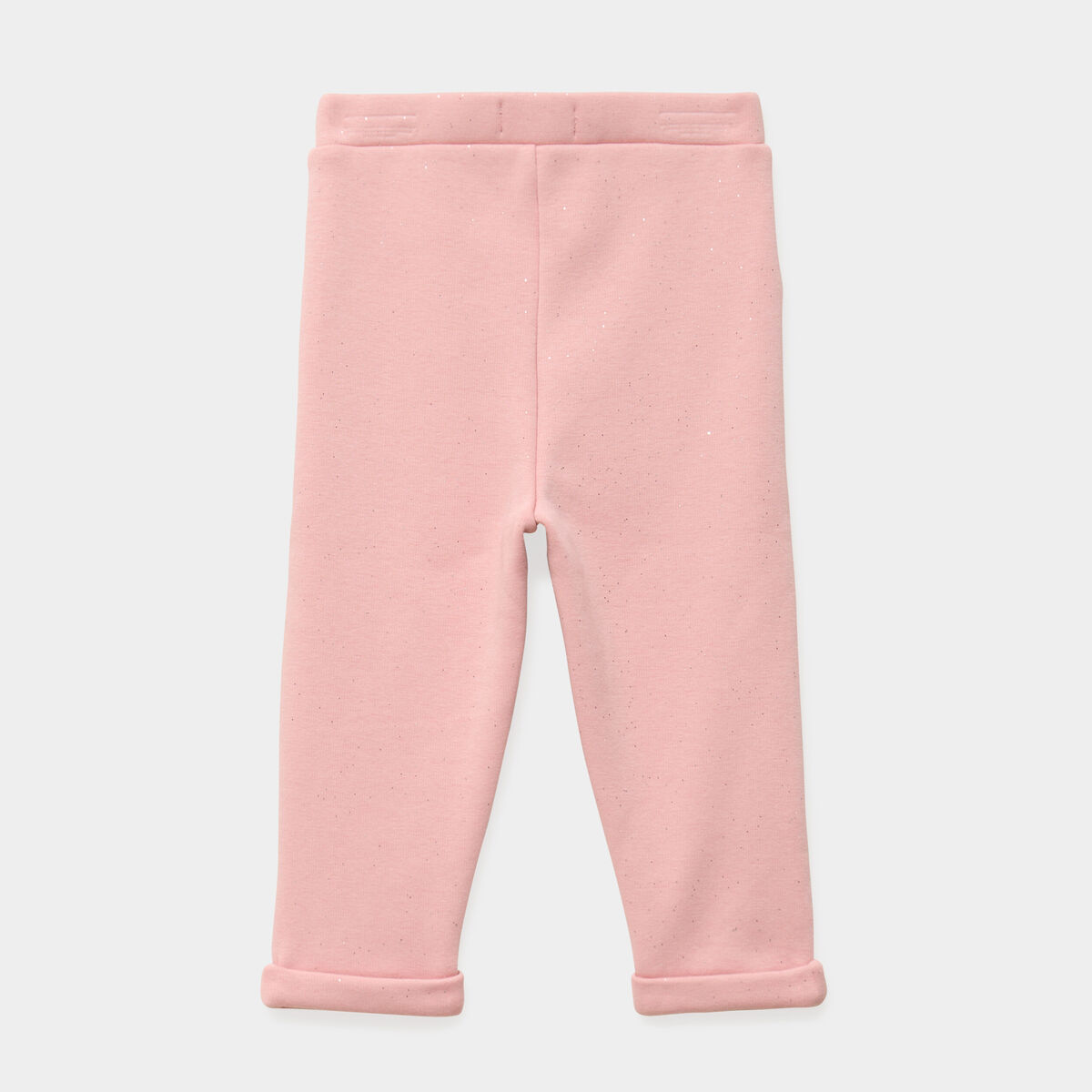 Legging molletonn&eacute; &agrave; paillettes rose poudr&eacute;e b&eacute;b&eacute; fille