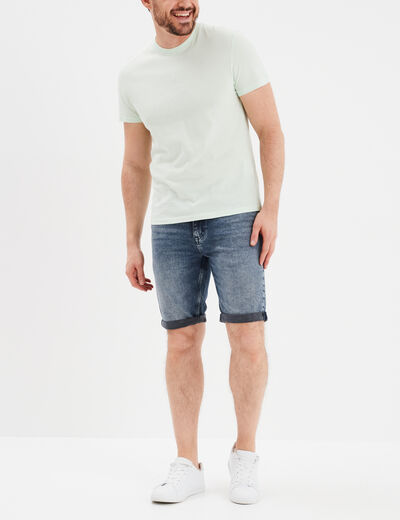 T-shirt en coton manches courtes vert pastel homme