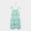 Robe cintrée à bretelles et ouvertures bleu turquoise fille