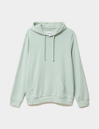 Sweat molleton à capuche hoodie vert pastel homme