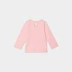 T-shirt manches longues coton rose clair bébé fille