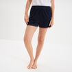 Bas de pyjama short détails dentelle bleu foncé femme
