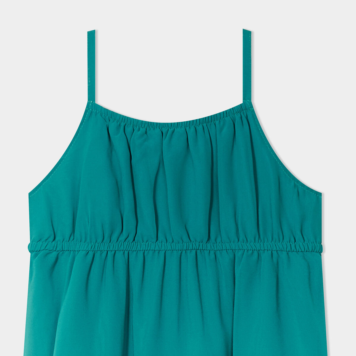 Robe longue fluide &agrave; bretelles vert menthe fille