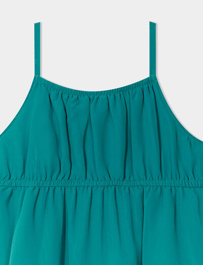 Robe longue fluide &agrave; bretelles vert menthe fille