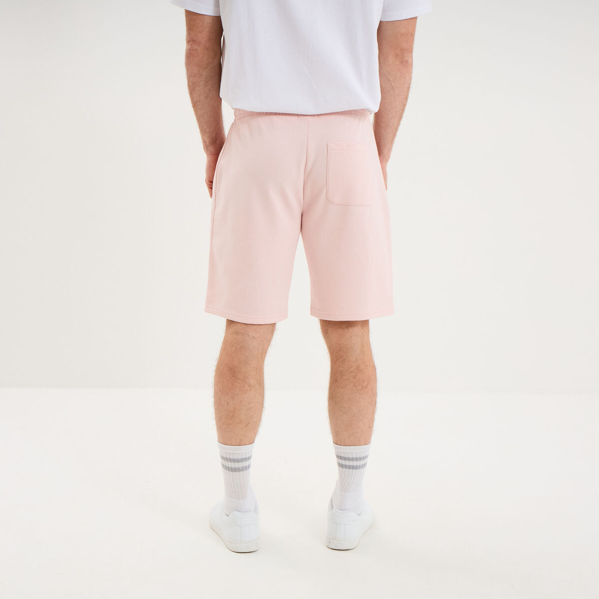Short jogging molleton droit rose pastel homme