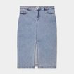 Jupe fendue en jean trap&egrave;ze denim triple stone femme grande taille