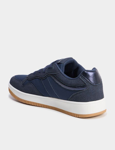 Tennis basses à lacets bleu marine femme