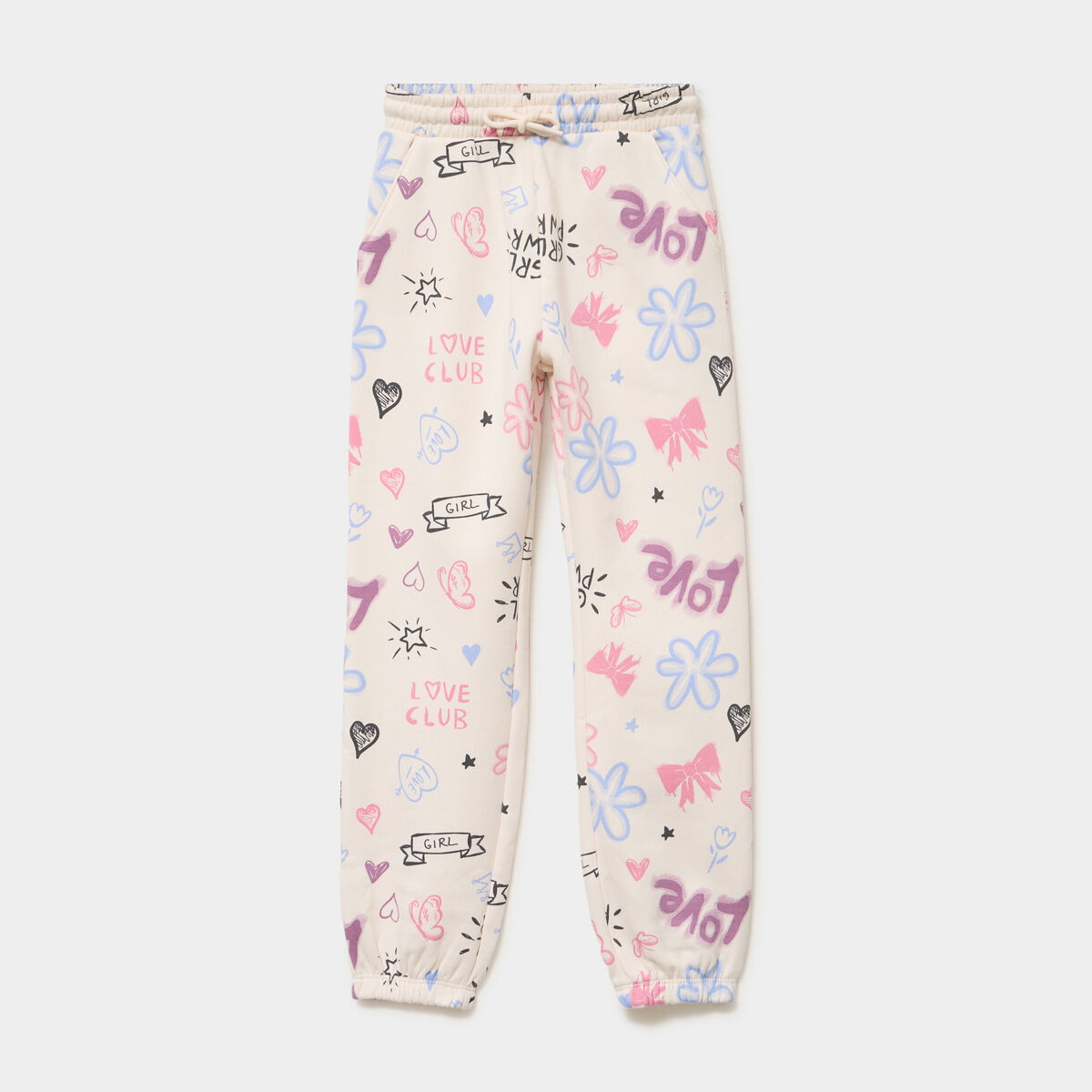Pantalon de jogging molleton beige fille