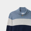 Pull col ch&acirc;le manches longues coton bleu marine gar&ccedil;on