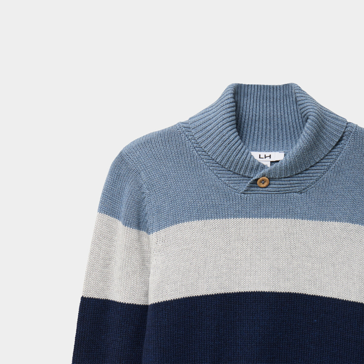 Pull col ch&acirc;le manches longues coton bleu marine gar&ccedil;on
