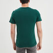 T-shirt droit en coton manches courtes vert fonc&eacute; homme