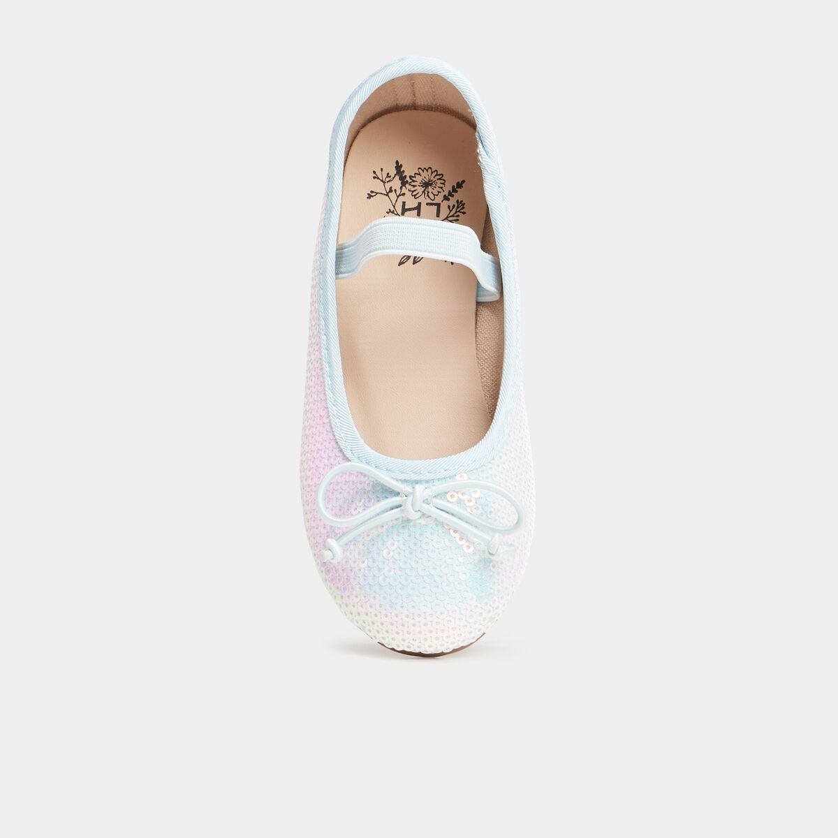 Ballerines sequins réversibles bleu ciel fille