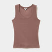 D&eacute;bardeur ajust&eacute; col rond coton marron cognac femme