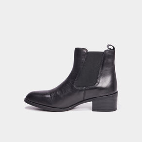 bottines a talons en cuir noir femme Bottines à talons en cuir noir femme
