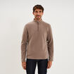 Sweat polaire col camionneur gris homme