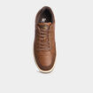 Tennis basses &agrave; lacets marron cognac homme