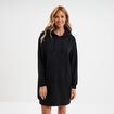 Robe sweat &agrave; capuche noir femme
