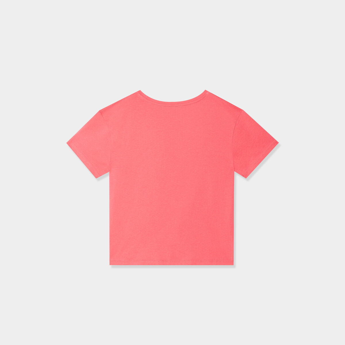 T-shirt noué avec manches courtes coton rose vif fille