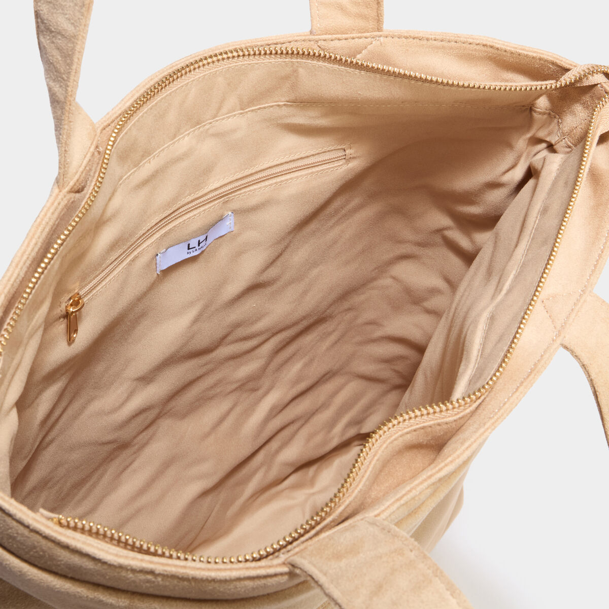 Sac tote bag zipp&eacute; sable femme