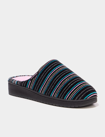 Chaussons mules lavables Isotoner vert turquoise femme
