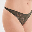 String dentelle vert kaki femme