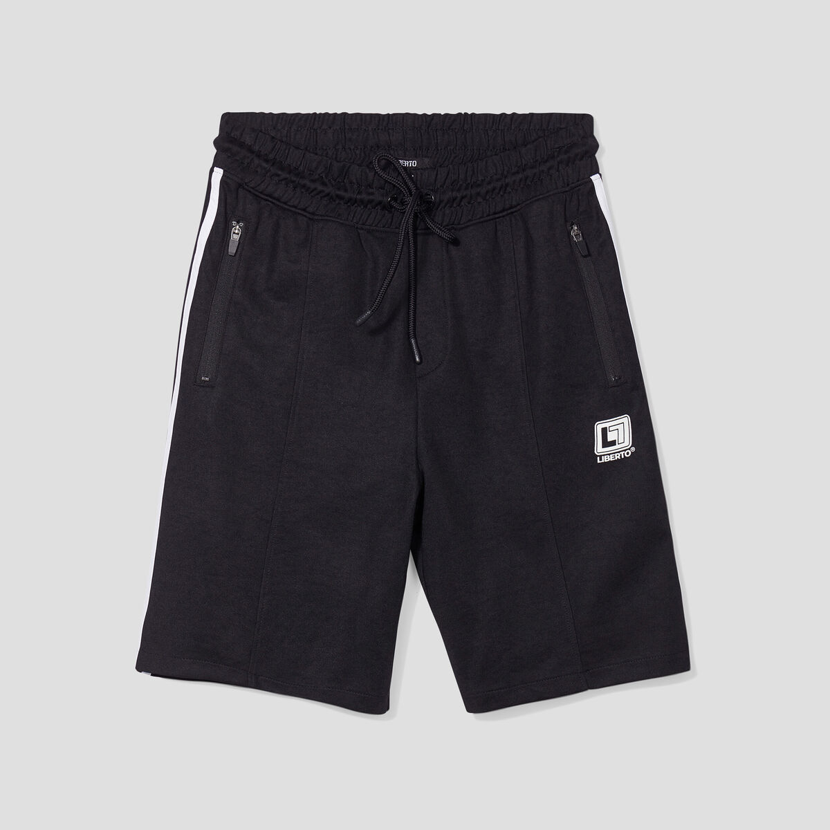 Short jogging droit &eacute;lastiqu&eacute; Liberto noir homme