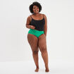 Shorty en coton vert menthe femme grande taille