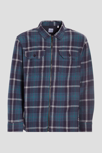 Chemise droite manches longues Creeks bleu marine homme