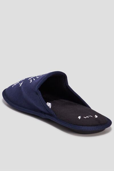 Chaussons mules meilleur papa bleu homme
