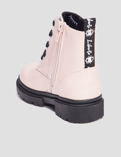 Bottines crantées zippées Liberto rose fille