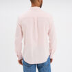 Chemise manches longues lin mélangé rose clair homme
