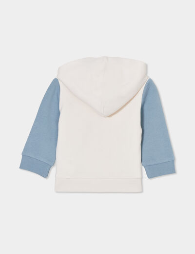 Gilet zippé à capuche Creeks ecru bébé garçon
