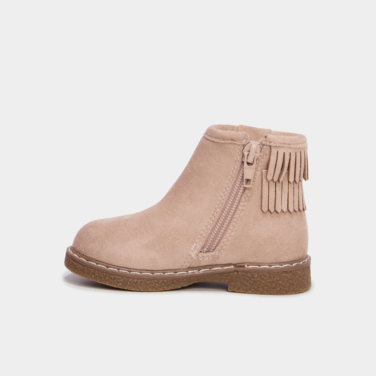 Boots fourr&eacute;es &agrave; franges ivoire b&eacute;b&eacute; fille