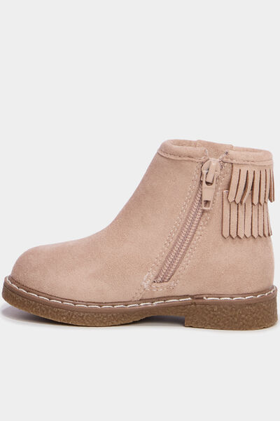 Boots fourr&eacute;es &agrave; franges ivoire b&eacute;b&eacute; fille