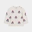 Pull col rond épaule boutonnée Creeks blanc bébé garçon