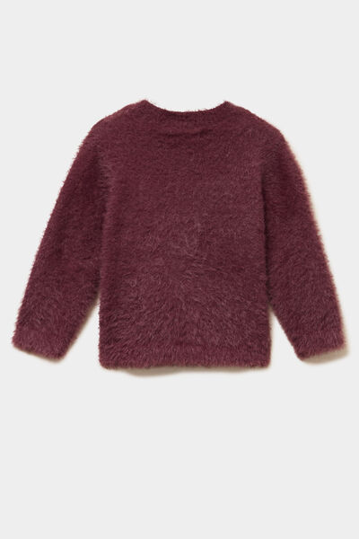 Pull manches longues violet fonc&eacute; b&eacute;b&eacute; fille