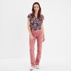 Jeans droit taille haute 7/8ème vieux rose femme