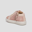 Baskets montantes en cuir rose bébé fille