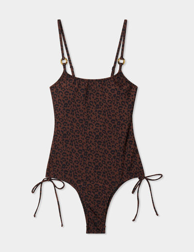 Maillot de bain une pièce marron femme