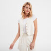 Gilet de costume boutonné beige femme