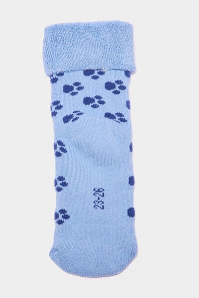 Lot 3 paires chaussettes d'int&eacute;rieur bleu b&eacute;b&eacute; gar&ccedil;on
