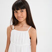 Robe plumetis bas asymétrique ivoire fille