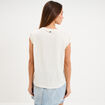 D&eacute;bardeur emmanchures &agrave; dentelle coton ecru femme
