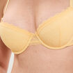 Soutien-gorge corbeille padd&eacute; dentelle jaune femme
