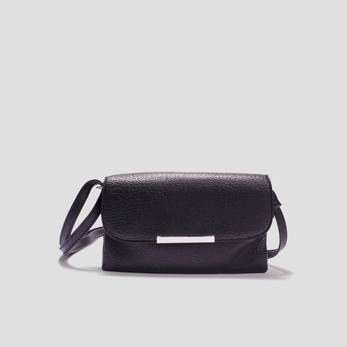 Sac en bandoulière avec rabat noir femme