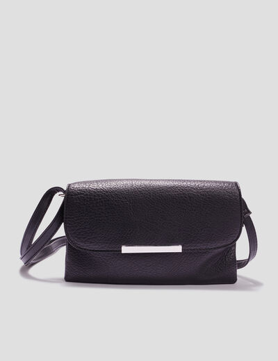 Sac en bandoulière avec rabat noir femme