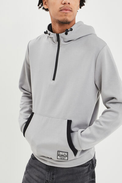 Sweat à capuche hoodie Liberto gris clair homme