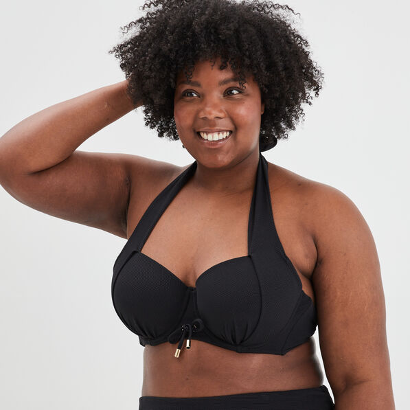 Haut de maillot de bain noir femme grande taille