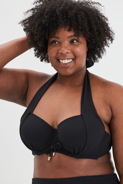 Haut de maillot de bain noir femme grande taille